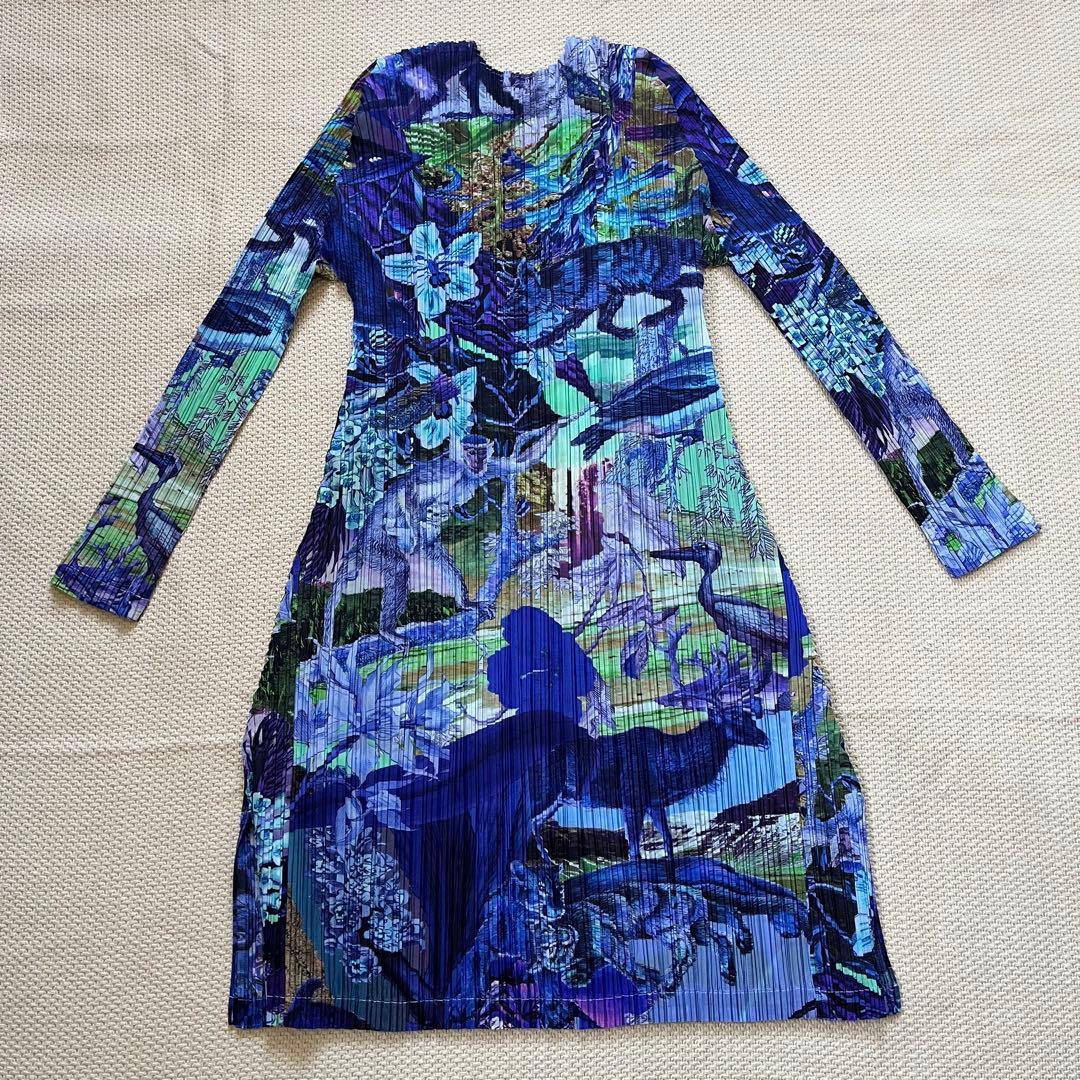 PLEATSPLEASE イッセイミヤケ チュニック　ブルー　3