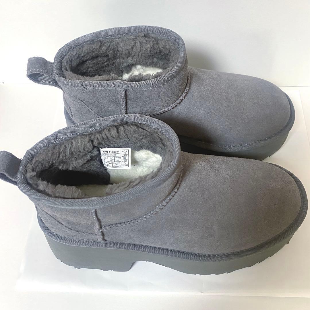 【完売品／25.0cm】UGG ウルトラミニ ニューハイツ 厚底ブーツ ムートン