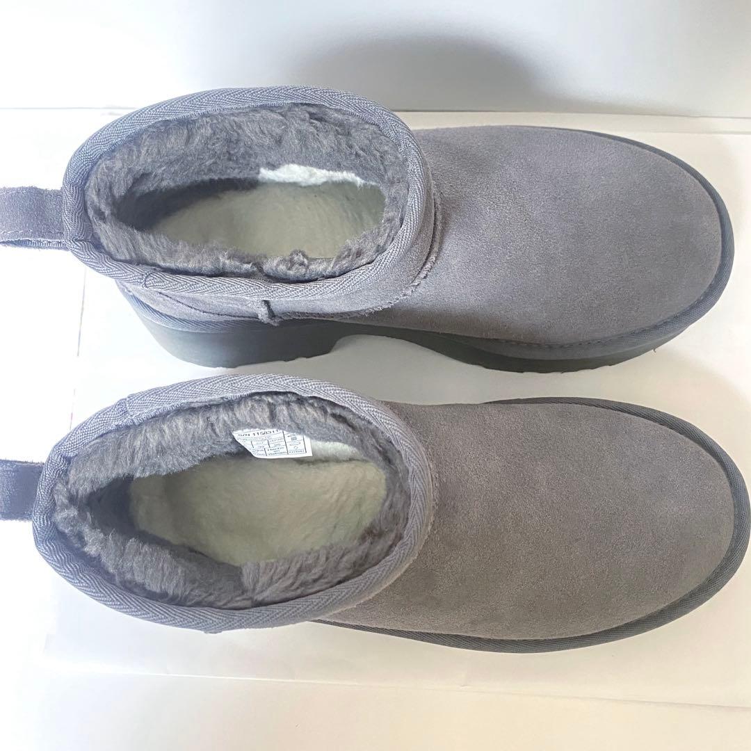 【完売品／25.0cm】UGG ウルトラミニ ニューハイツ 厚底ブーツ ムートン