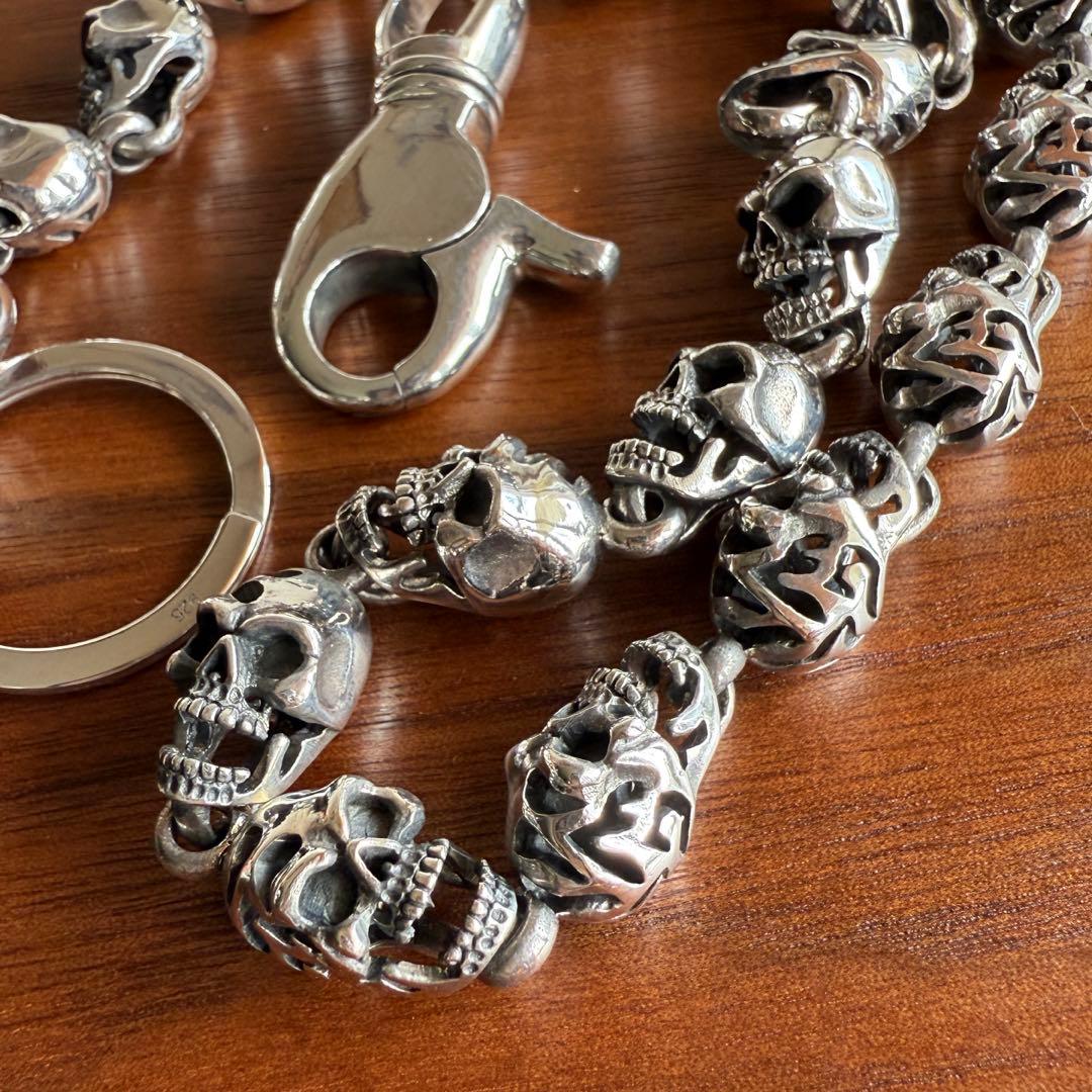 silver925無垢　【新品】トライバル　スカル　髑髏　ウォレットチェーン限定