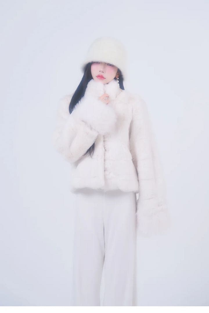 BELEARMIMI ベリアミミ ボリュームファーコート white