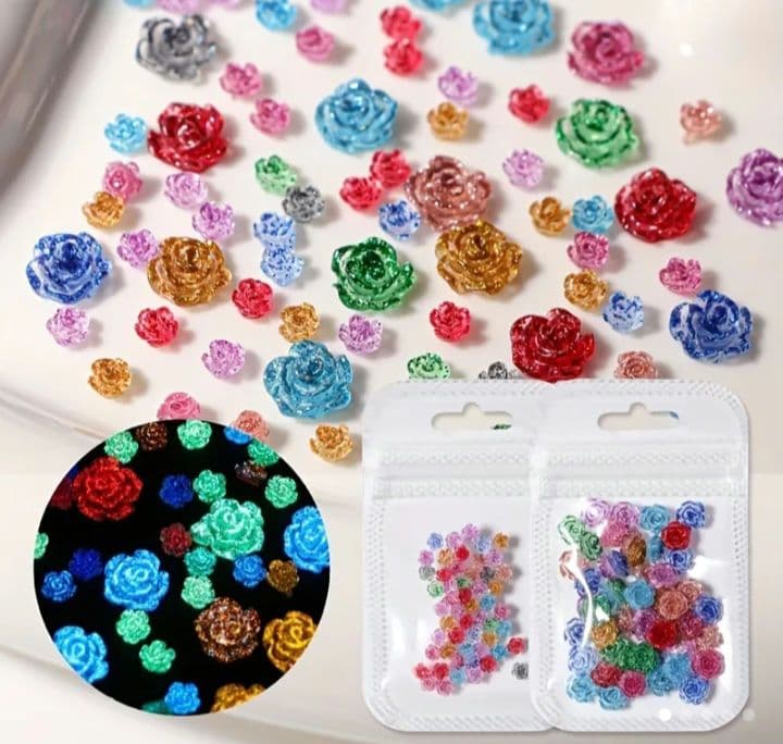 商品説明必読!！蓄光 フラワー ネイルパーツ 10個