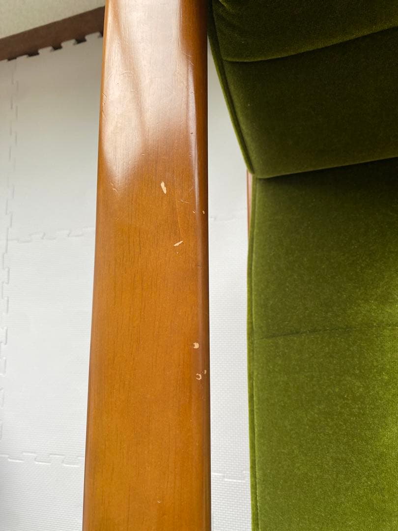 送料込みに変更　カリモク60 Kチェア 1シーター モケットグリーン