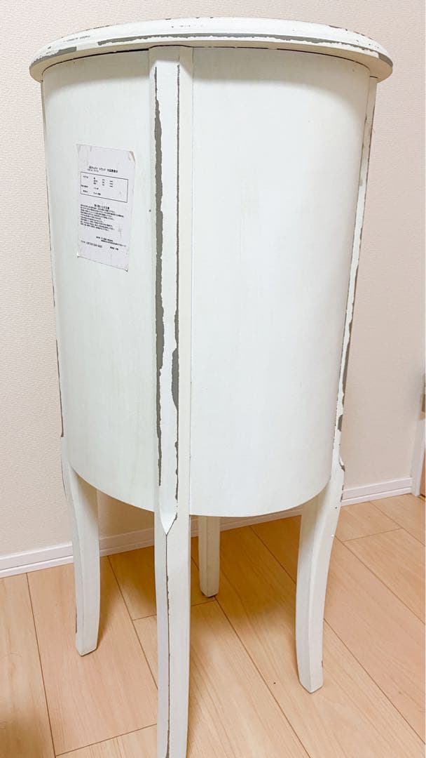 ラウンド型コンソールチェスト ホワイト 5段