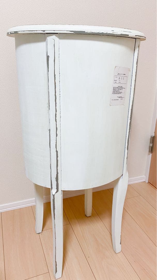 ラウンド型コンソールチェスト ホワイト 5段