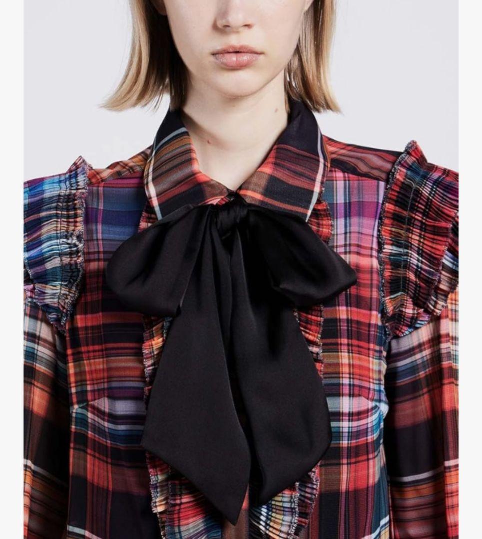 DOUBLE STANDARD CLOTHING ミックスチェックブラウス 38