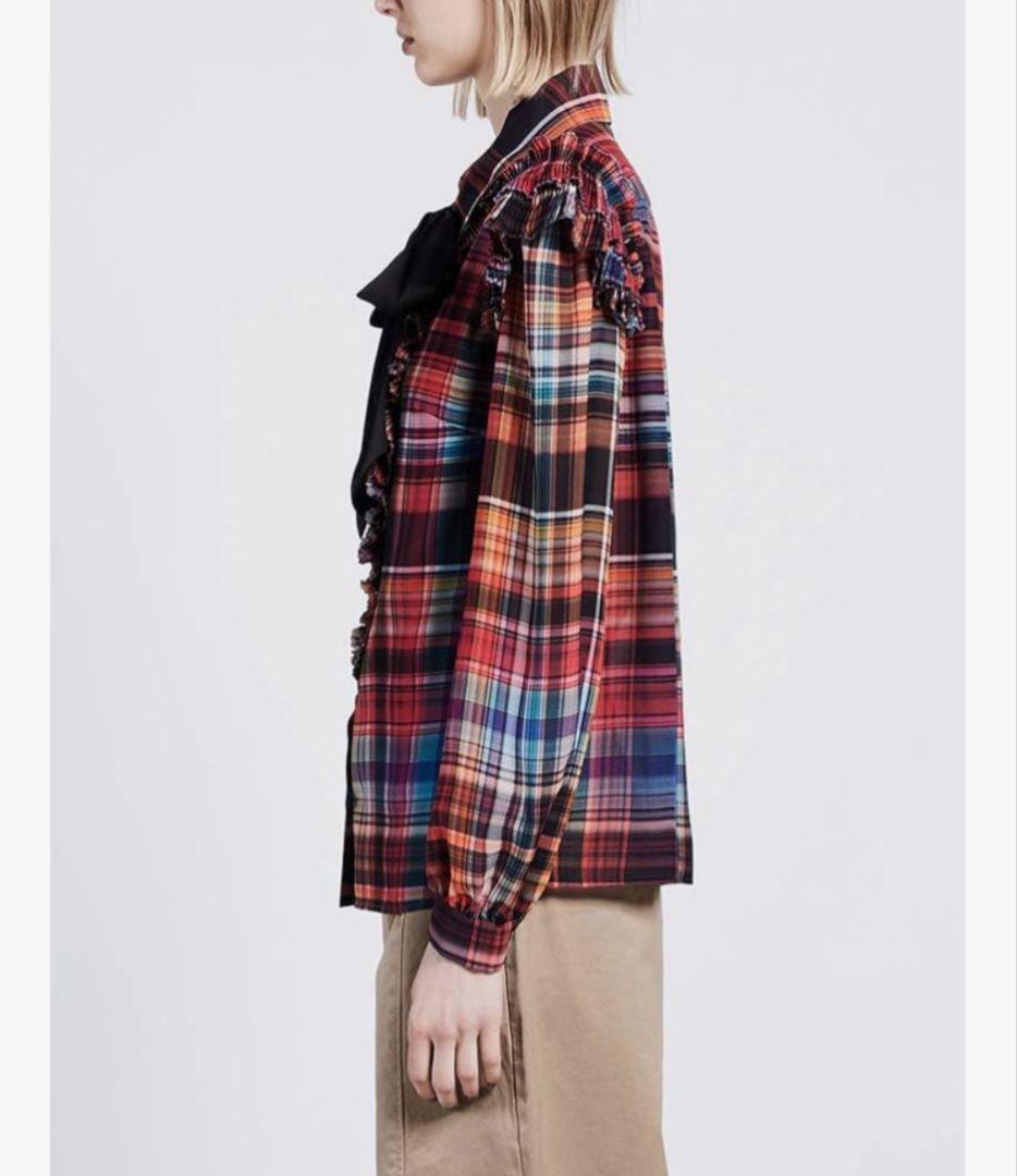 DOUBLE STANDARD CLOTHING ミックスチェックブラウス 38