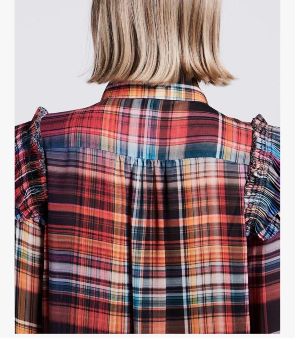 DOUBLE STANDARD CLOTHING ミックスチェックブラウス 38