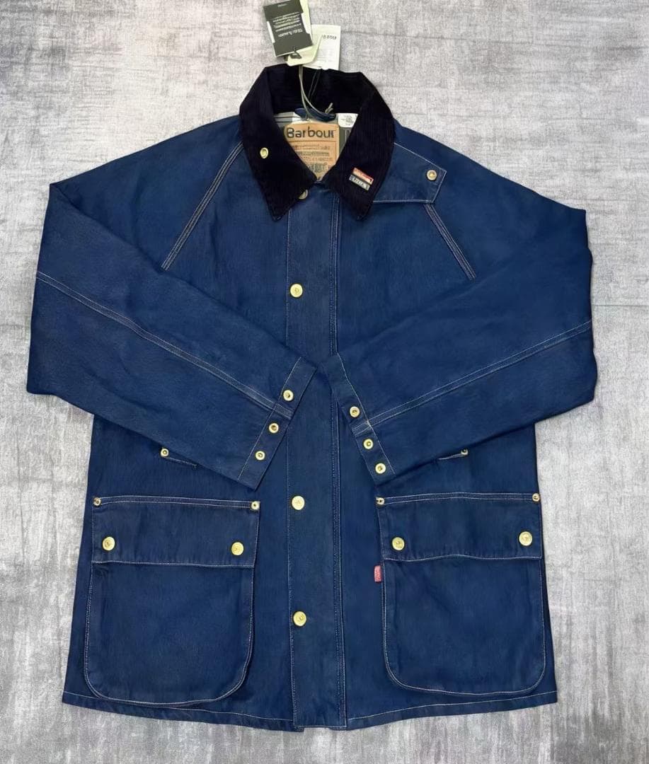 美品Barbour ネイビー カバーオールXS