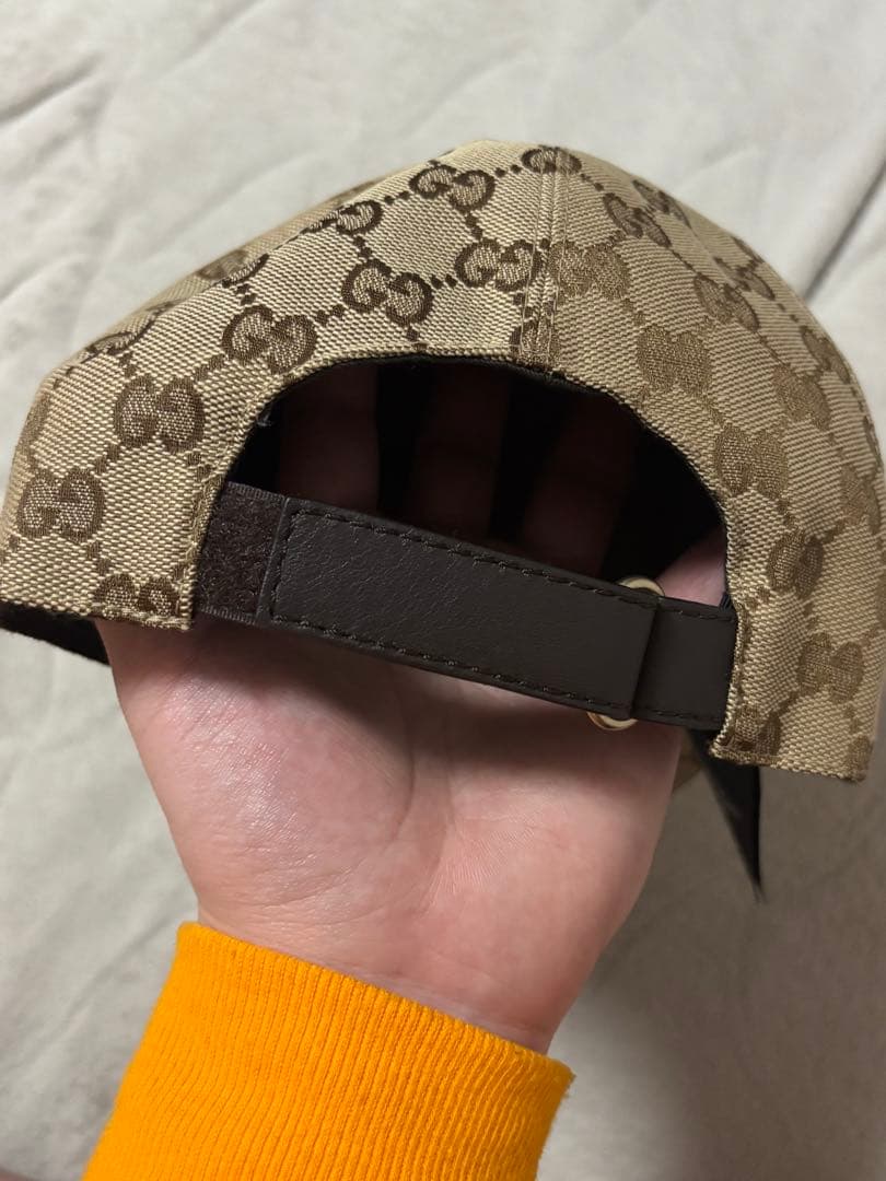 GGキャンバス シェリーライン キャップ 帽子 ベージュ 200035