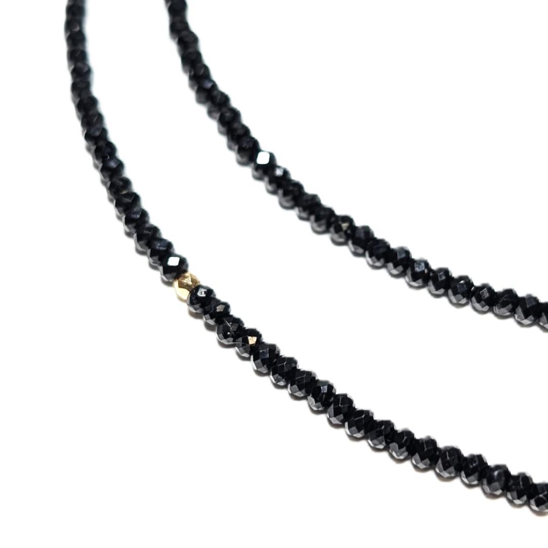 K18ゴールド タイチンルチル ブラックスピネル ネックレス プレゼント ギフト
