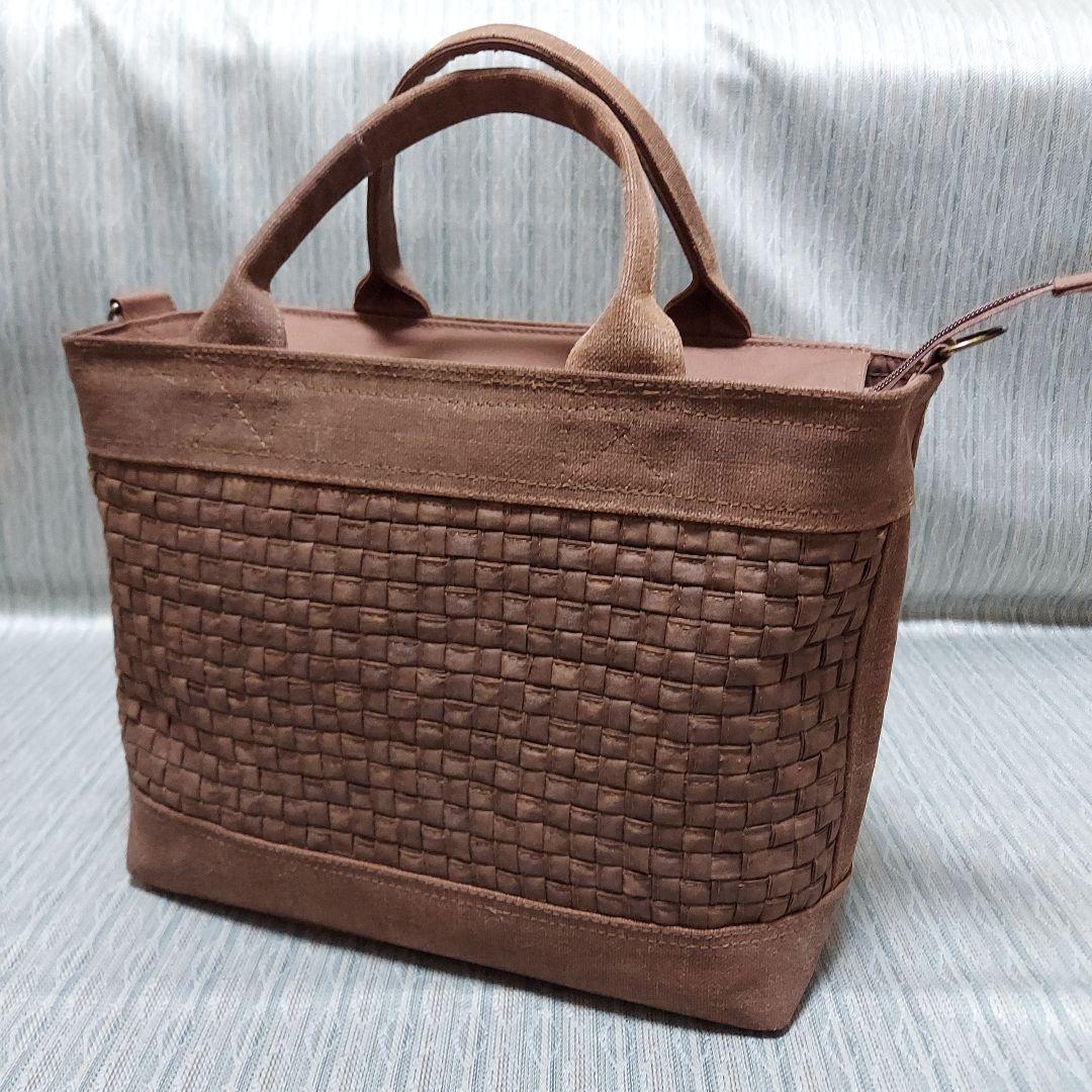 組み紐模様のトートバッグ(A4サイズ)ショルダータイプ