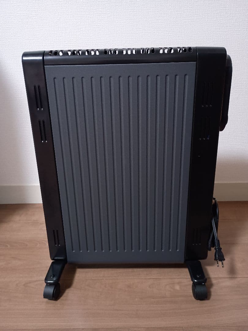 【美品】山善 オイルレスヒーター 1200W ブラック DOL-J122