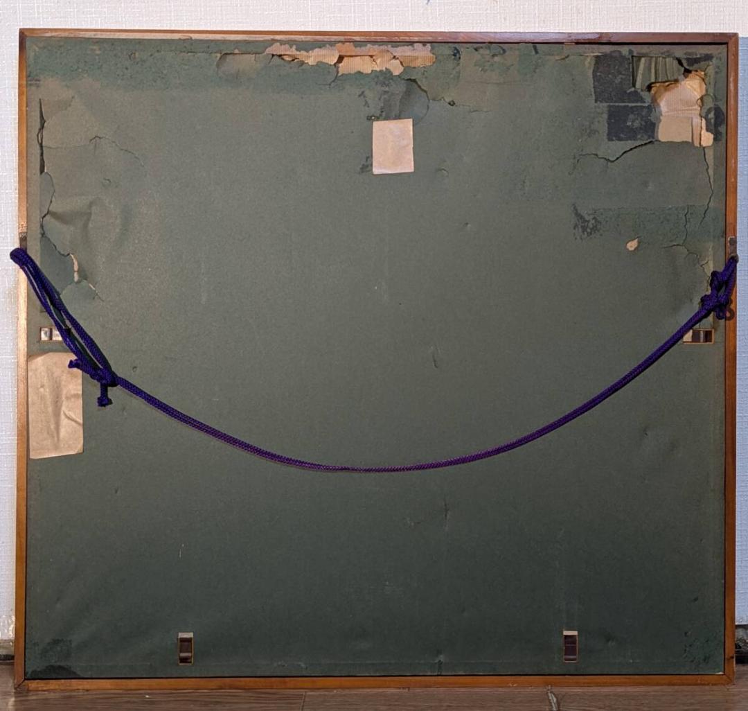 【真作】絵画　希代稔　日本画10号　上高地　雄大な山と森を描く風景画　X161