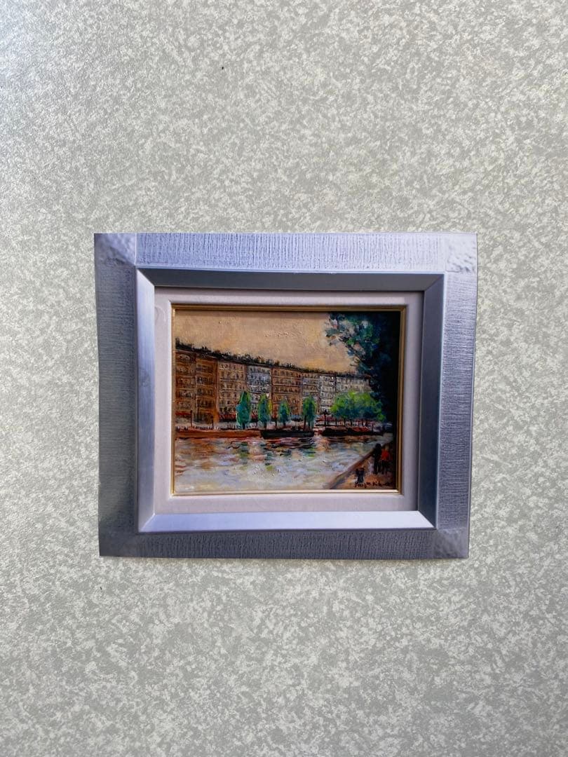 菊地正則　絵画　パリ　景色　「セーヌ河畔」F3 油彩画　油絵　美品　額付きアート