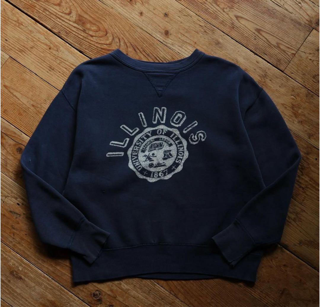 【値下げ可】60‘s vintage college print sweat