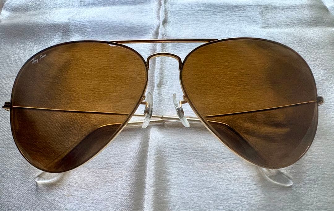 Ray-Ban ティアドロップ サングラス 62□14 ゴールド ブラウンレンズ