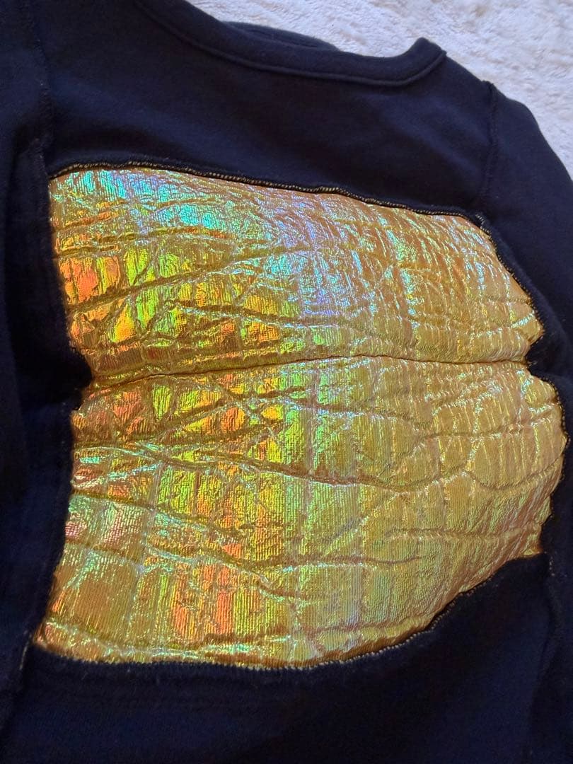 20471120 トライヴェンティ　黒　半袖　Tシャツ 立体　原宿　レア　古着