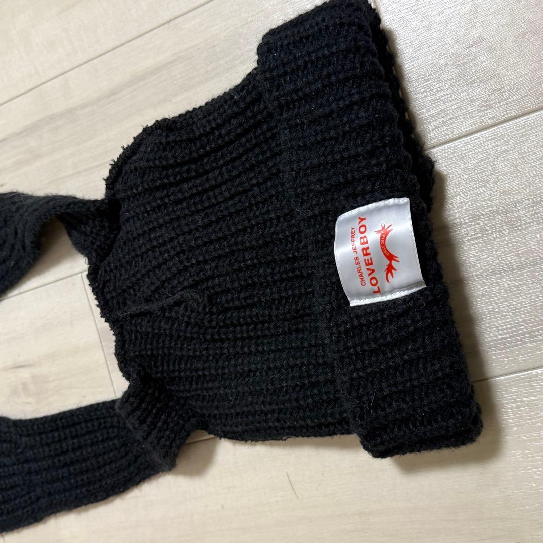 LOVERBOY ウサギ耳ニット帽 ブラック