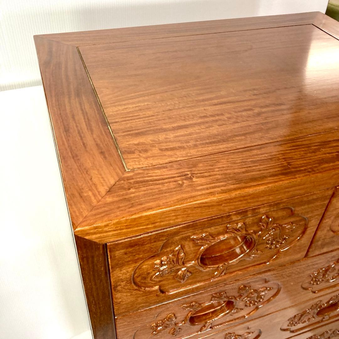 【美品】無垢材 タンス 箪笥 木製6段 引き出し 収納