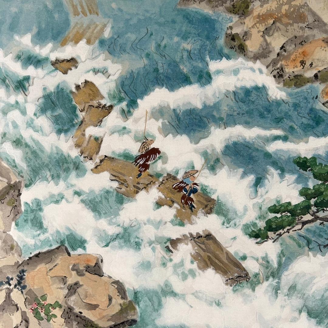 美品 池田遥邨「京洛四季 保津青崖（夏）」木版画 直筆サイン落款入 証明シール有