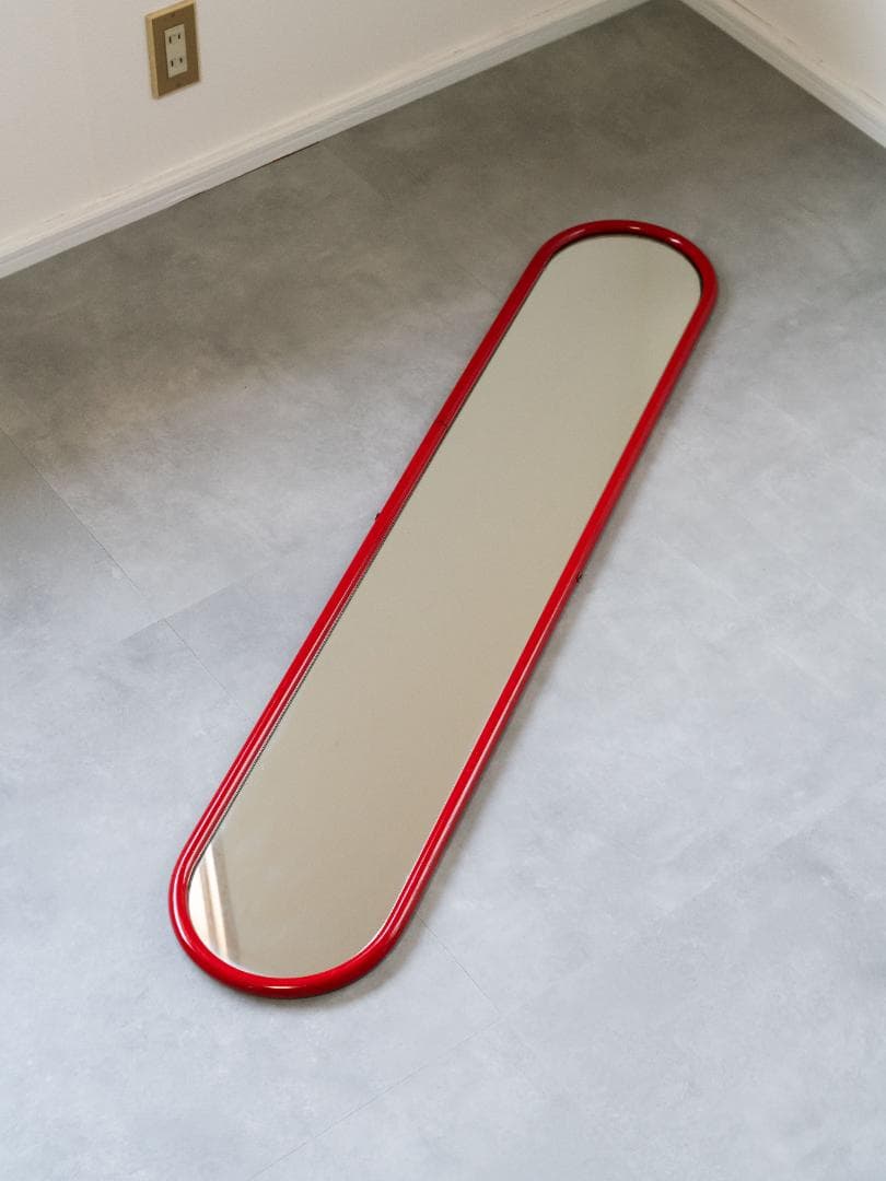 80s アイアンフレーム スタンドミラー 姿見レトロポップ　モダン