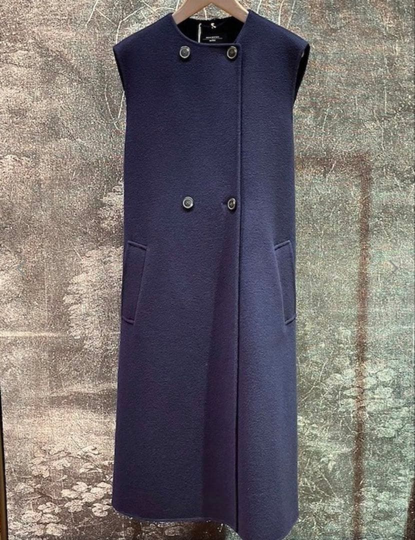 Weekend Max Maraヴァージンウール ダブルフェイス ジレ ネイビー