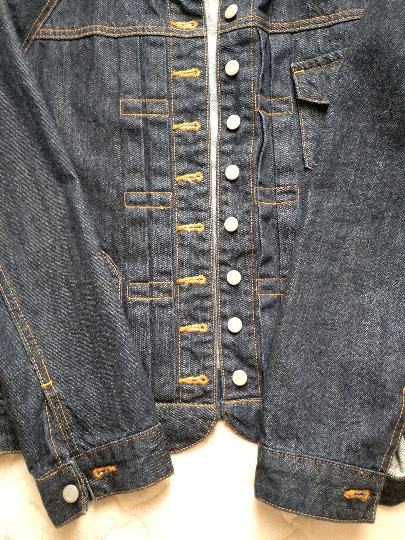 【美品】si-si-si comfort ノーカラーデニムジャケット 40