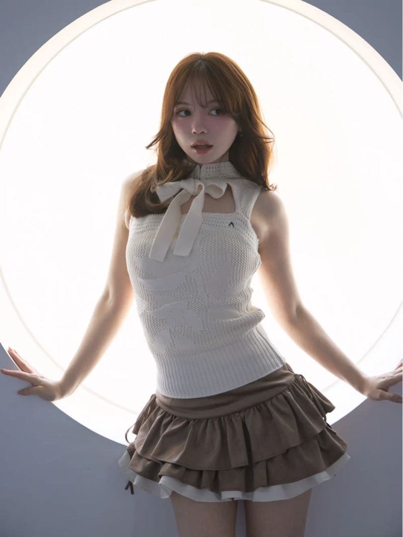 andmary Mel gather skirt ブラウン