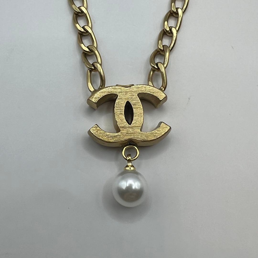 【極美品】シャネル ネックレス ココマーク パールモチーフ 03P ゴールド