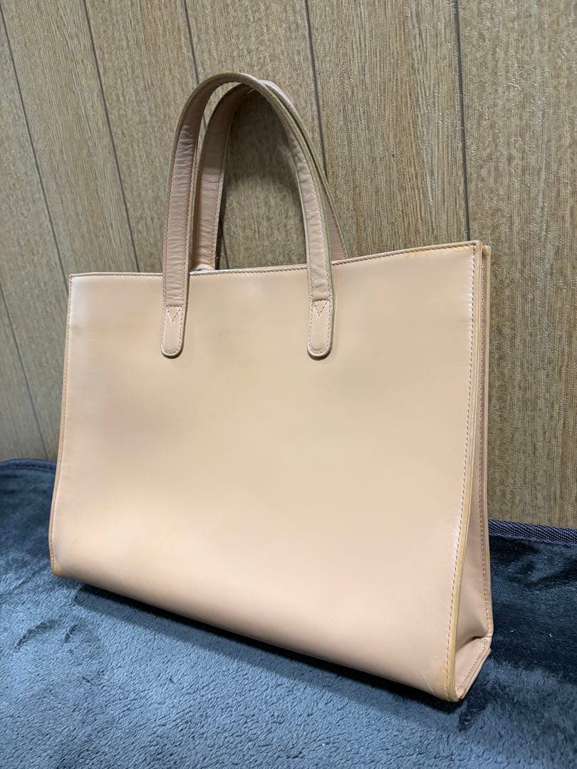 ポーター　本革　ベージュ　レザートートバッグ