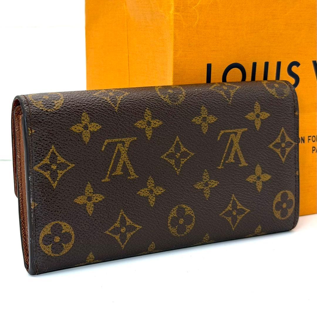 美品 ルイヴィトン モノグラム ポルトフォイユ サラ 10カード 財布 茶色 .