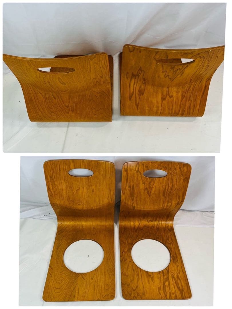 【良品】 曲げ椅子 10脚セット 木製 アンティーク 昭和レトロ ②