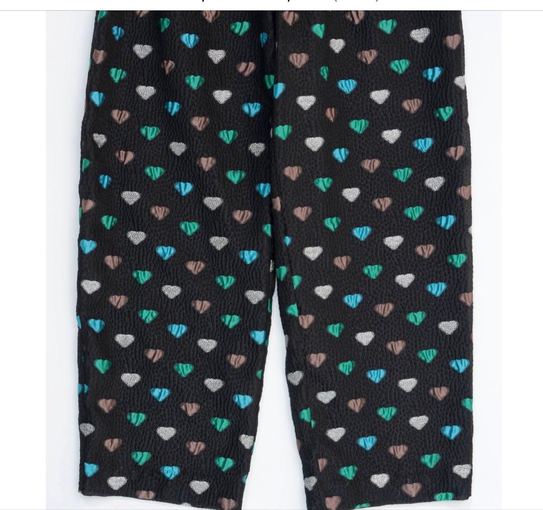 メゾンスペシャルHeart Jacquard Pants ブラック/グリーン