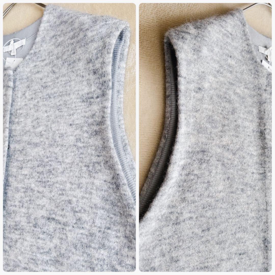 新品タグ付✨　自由区　大きいサイズ44　モヘアニットジレ　ライトグレー　完売品