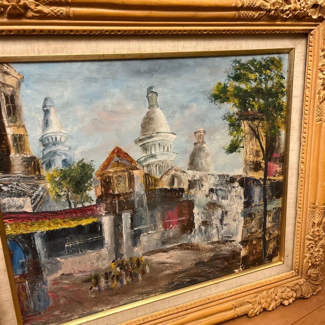 【更に値下げしました】風景画 油彩画 装飾的フレーム付き