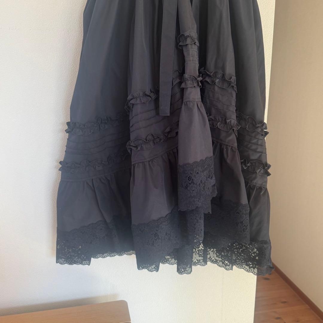 MOMOKOHOUSE モモコハウス　ハートフリルエプロン　ミドル丈