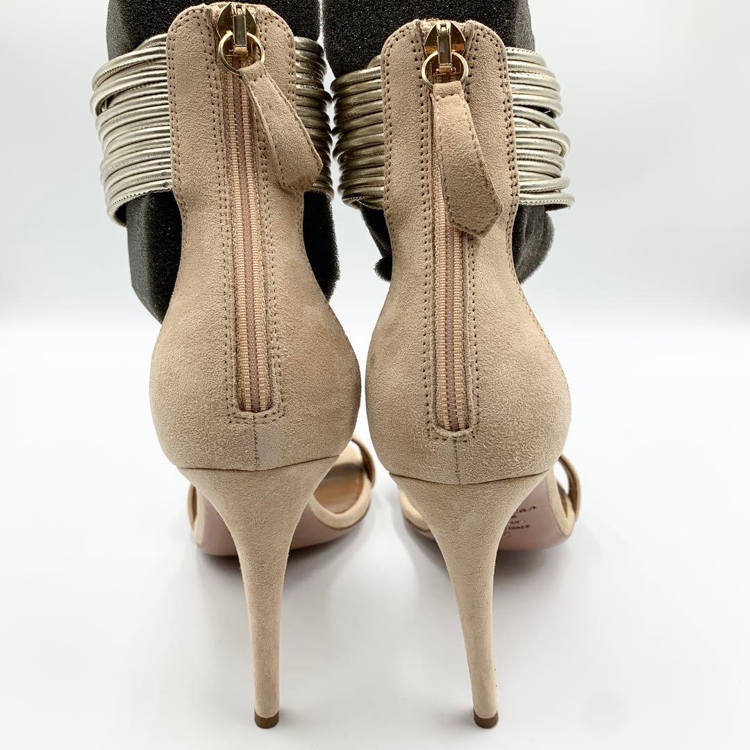 【未使用】 アクアズーラ サンダル ベージュ ゴールドストラップ 36サイズ