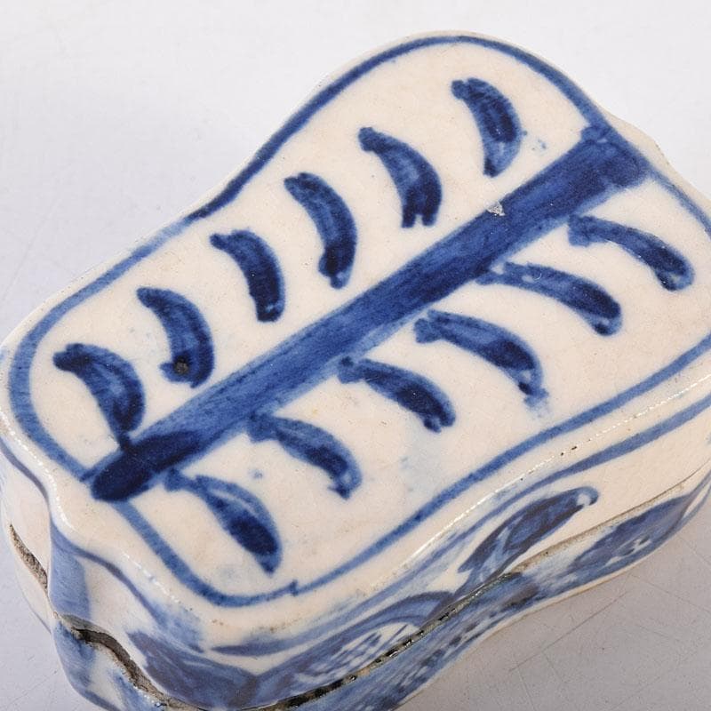 中国　成化年製款　青花　蓋物　時代箱　V　8094