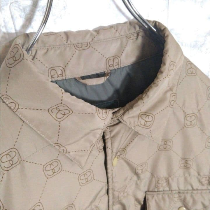 【STUSSY】90s'紺タグ モノグラムデザイン 中綿　ジャケット