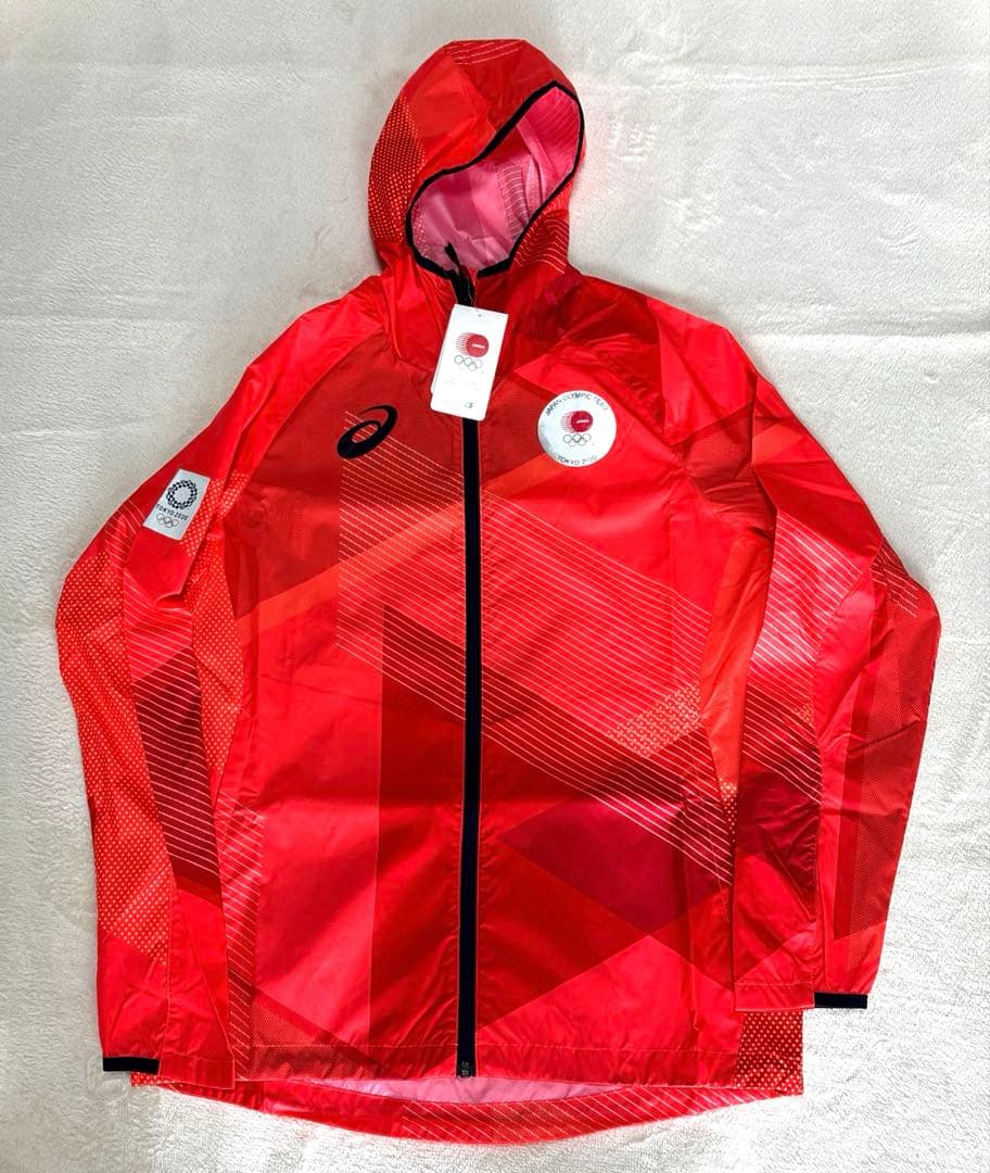 ASICS アシックス ウインドジャケット サンライズ　レッド　L 東京2020
