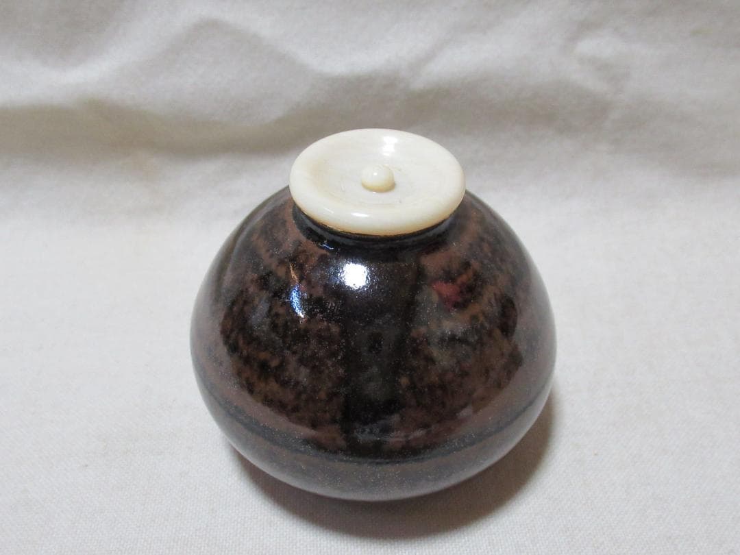 茶道具　茶入　松本鉄山造　大名物国詞茄子　共箱