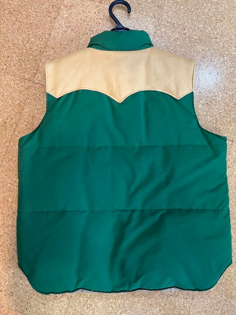 極美品 シュガーケーン レザーヨークダウンベスト Lサイズ Sugar Cane