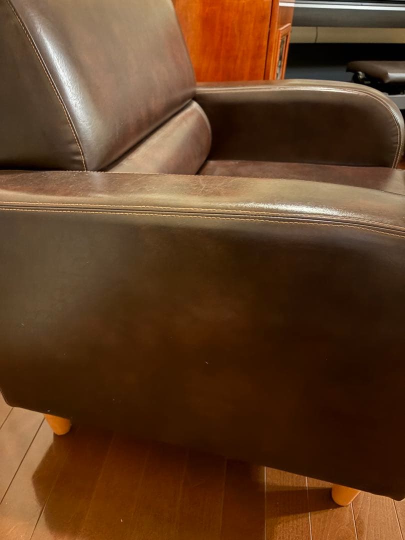 レザーソファ 1p ダークブラウン