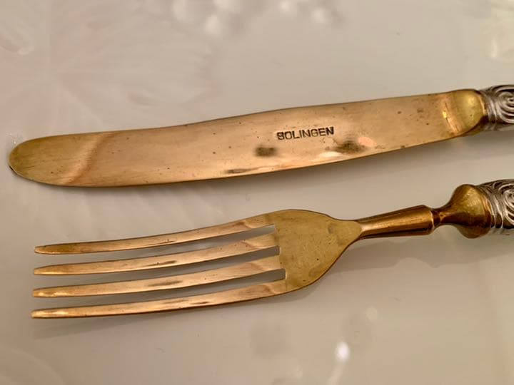 ドイツ　アンティーク ゾーリンゲン　シルバー800 デザート　フォークとナイフ