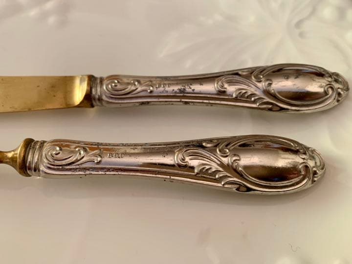 ドイツ　アンティーク ゾーリンゲン　シルバー800 デザート　フォークとナイフ