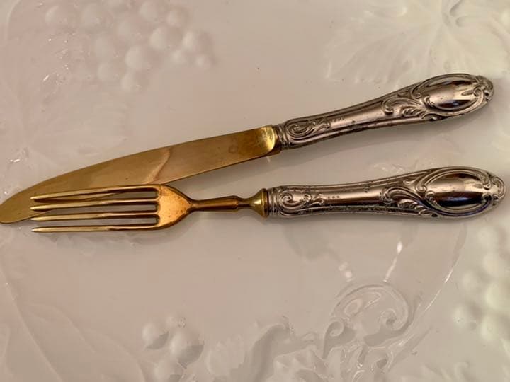ドイツ　アンティーク ゾーリンゲン　シルバー800 デザート　フォークとナイフ