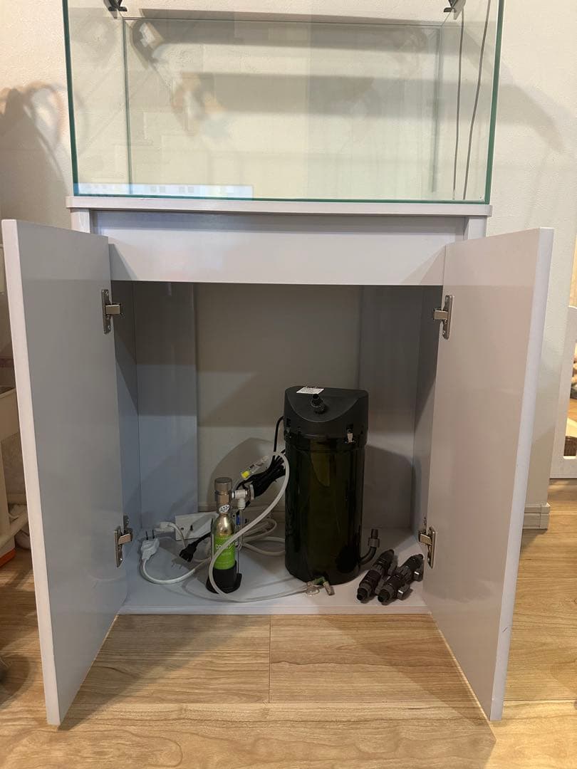 ガラス水槽 水槽台 LED照明 外部式フィルター CO2システム付き フルセット