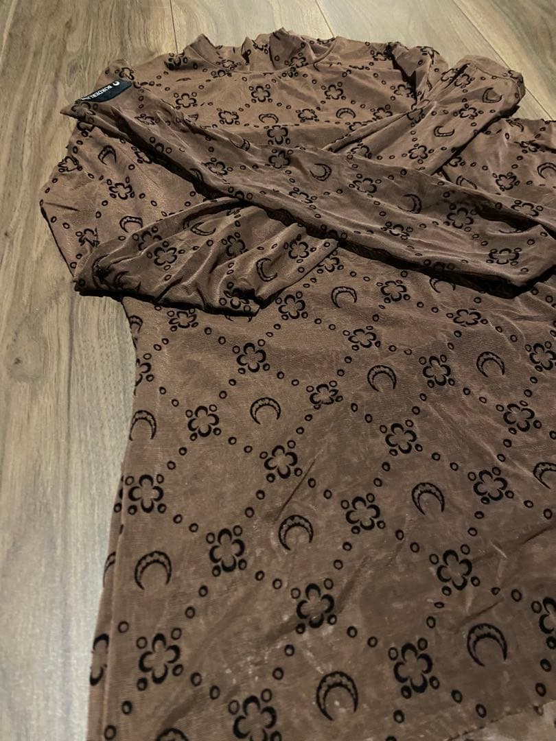 Marine Serre ロングスリーブトップ ブラウン