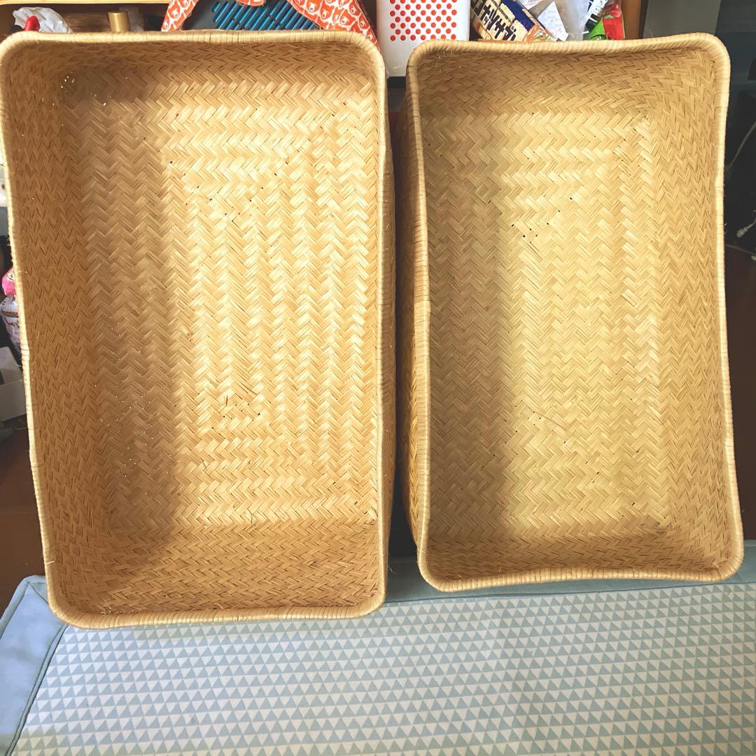 昭和レトロ 大きいサイズ 行李 クリーニング済み 収納 籠 ① 超美品